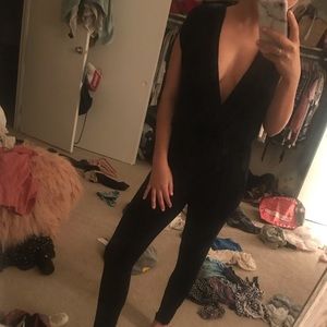 Deep V Neck Jumpsuit